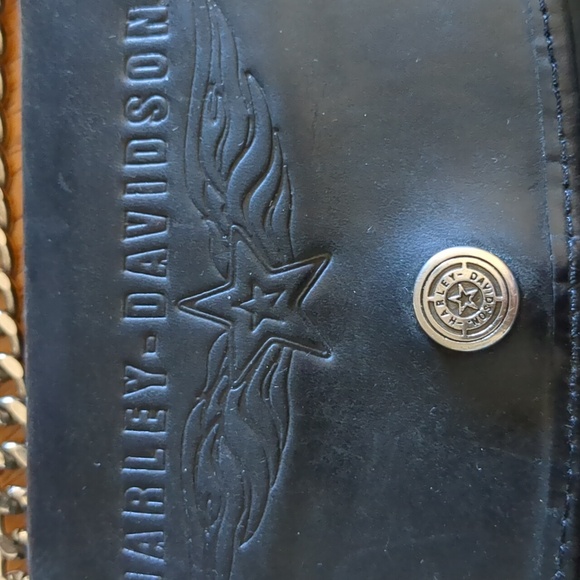 Harley-Davidson Black Leather Chain Wallet - Picture 3 of 8